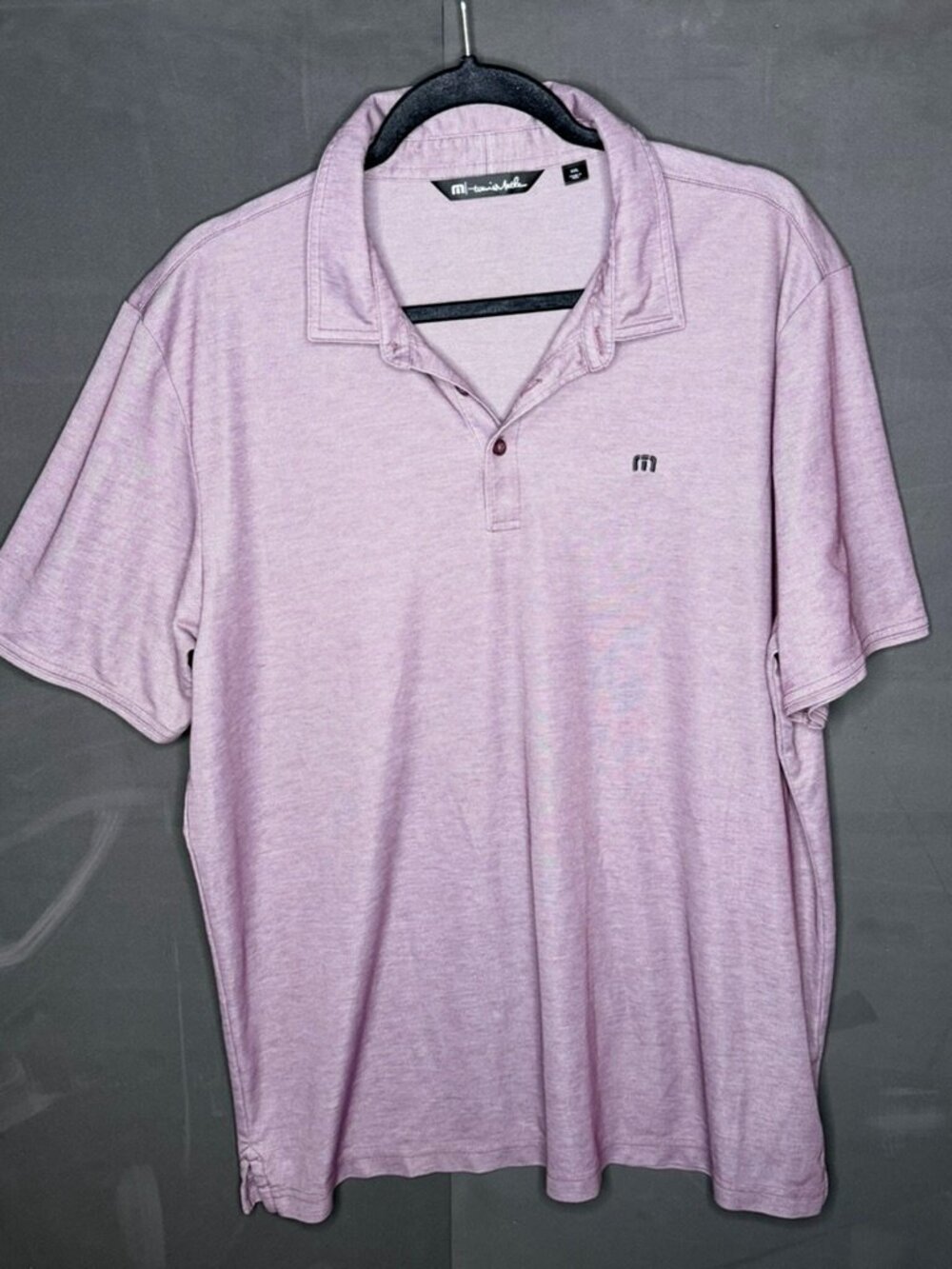 Travis Mathew XL Polo Shirt Mens Pink Golf Short Sleeve Logo